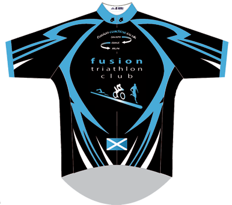 Front design for the Fusion Triathlon Club Kit